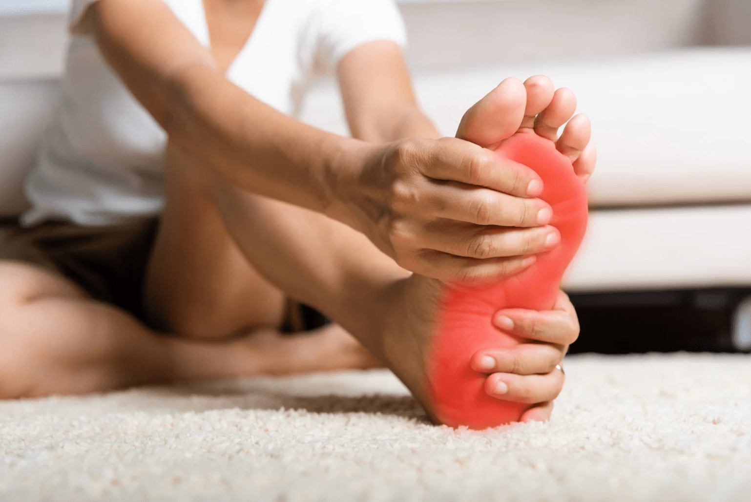 Person dealing with severe diabetic foot pain